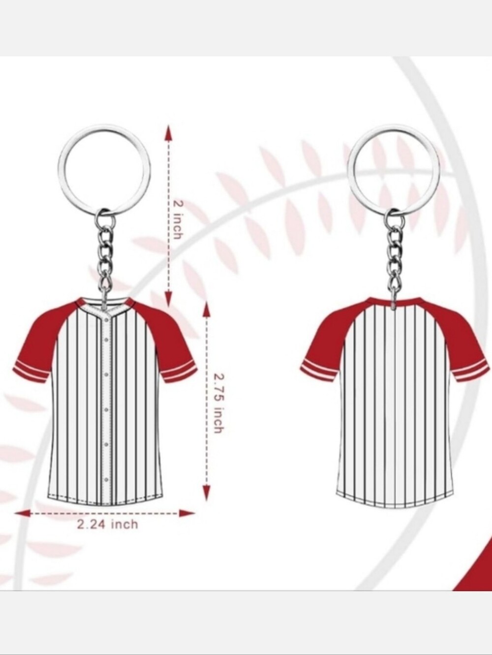 Customizable baseball jersey keychains